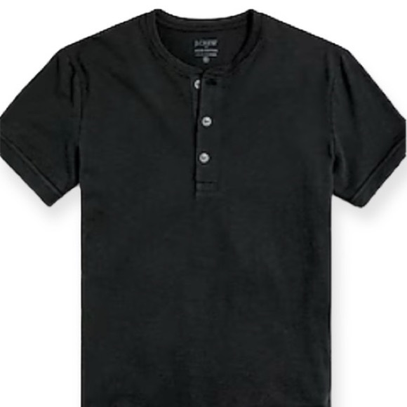 J. CREW Henley Tee Short Sleeve Slub Cotton Faded Black NWT - Picture 1 of 7
